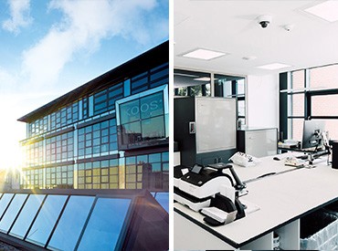 Auf dem neusten Stand: Moderne Brandmeldetechnik von Esser, effiziente LED-Beleuchtung im gesamten Firmengebäude und Außenbereich, intelligente Gebäudesteuerung inkl. Klima- und Heiztechnik über KNX-Bussystem, 